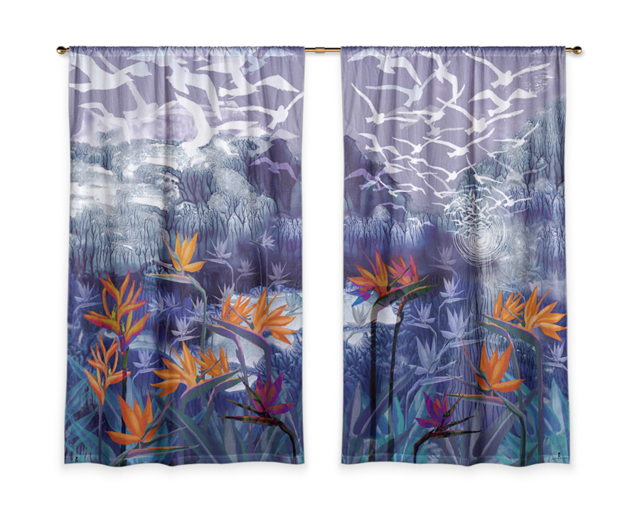 Curtains “Birds of paradise”
