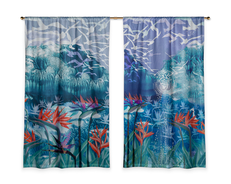 Curtains “Birds of paradise”