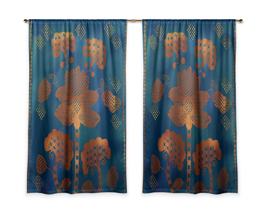Curtains the ethno modern collection “Mythical flower”